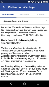 Textwetterbericht